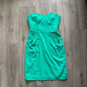 BCBGMAXAZRIA Daphine Emerald Green Bustier Dress:
